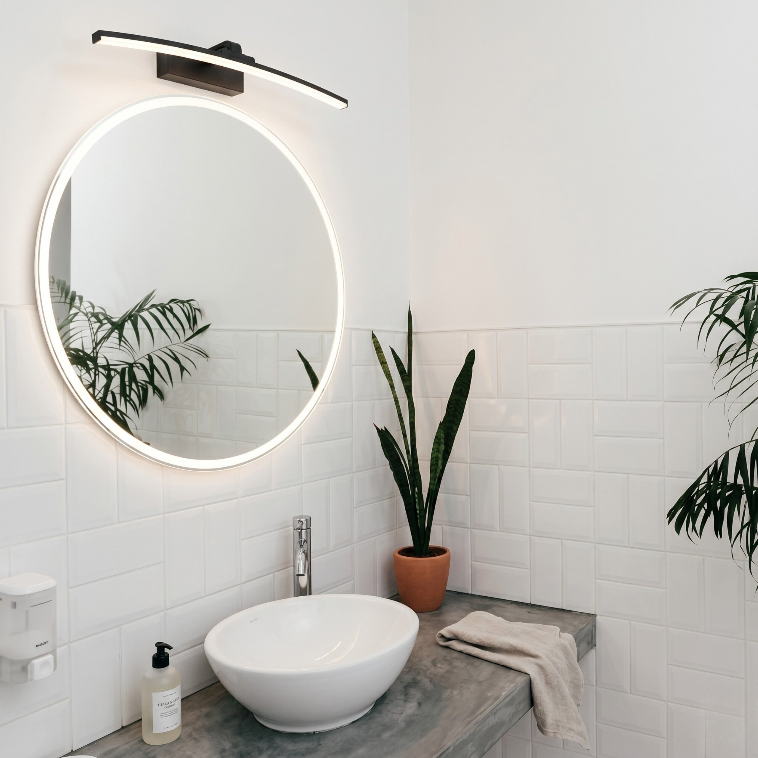 LAMPKA ŚCIENNA ŁUK 40CM BIAŁA NEUTRALNA CZARNA - obrazek 3