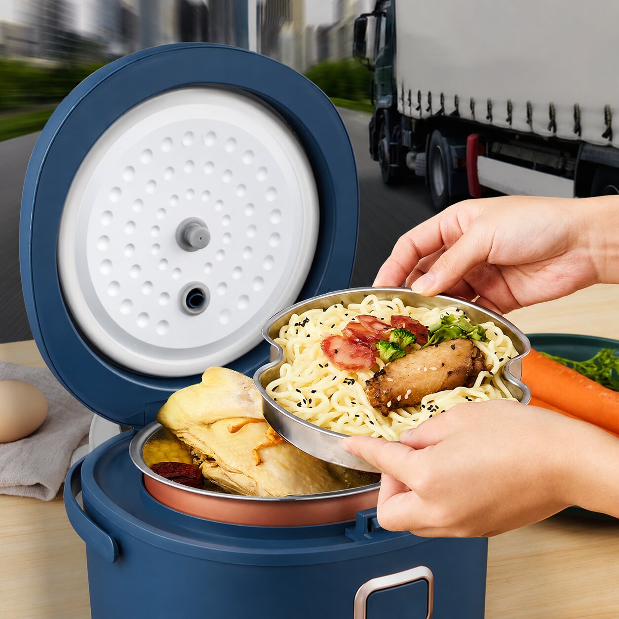 TURYSTYCZNY MULTICOOKER RYŻOWAR SAMOCHODOWY 12V - obrazek 3