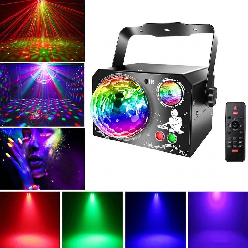 PROJEKTOR LASEROWY SCENICZNY OŚWIETLENIE DYSKOTEKOWE LASER STROBOSKOP ANIMACJA 3D RGB PILOT
