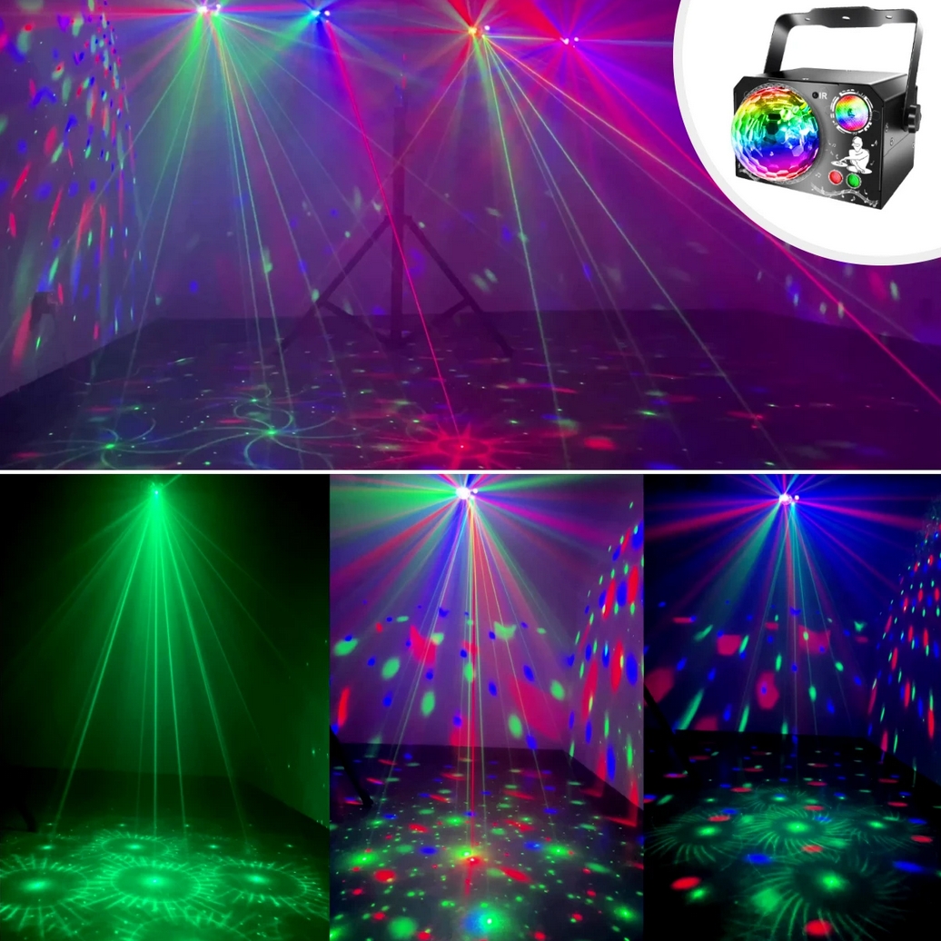 PROJEKTOR LASEROWY SCENICZNY OŚWIETLENIE DYSKOTEKOWE LASER STROBOSKOP ANIMACJA 3D RGB PILOT - obrazek 4
