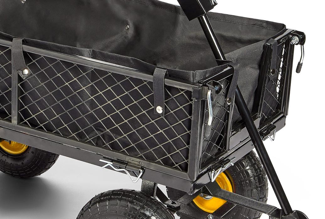 WÓZEK OGRODOWY OGRODNICZY TRANSPORTOWY ODCHYLANY TACZKI PRZYCZEPKA PLANDEKA WYWROTKA XL 400KG - obrazek 2