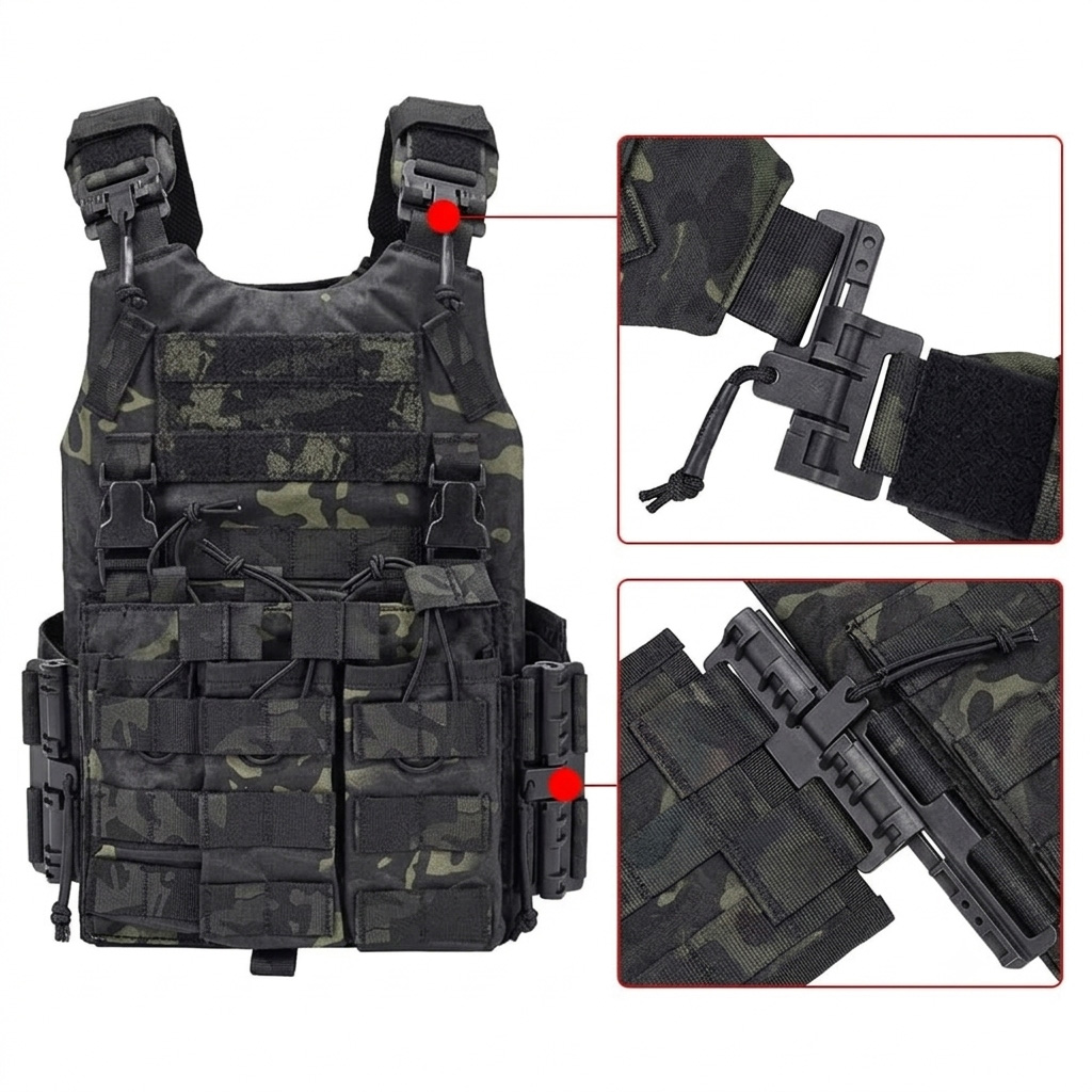 KAMIZELKA TURYSTYCZNA TAKTYCZNA WOJSKOWA REGULOWANA MOLLE PLATE CARRIER - obrazek 4