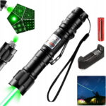 LASER WSKAŹNIK LASEROWY MOCNY PUNKTOWY ZIELONY ZESTAW