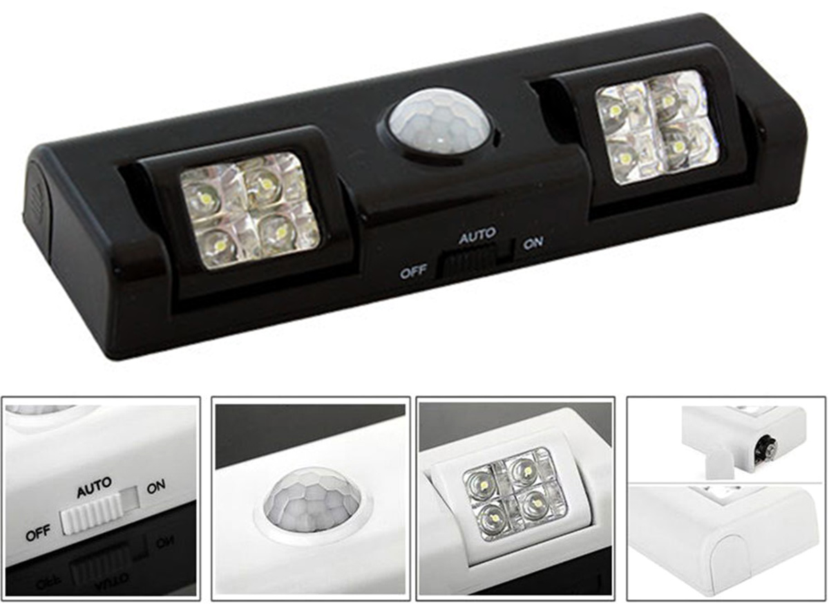 LAMPKA 8 LED CZUJNIK RUCHU CZARNA - obrazek 5