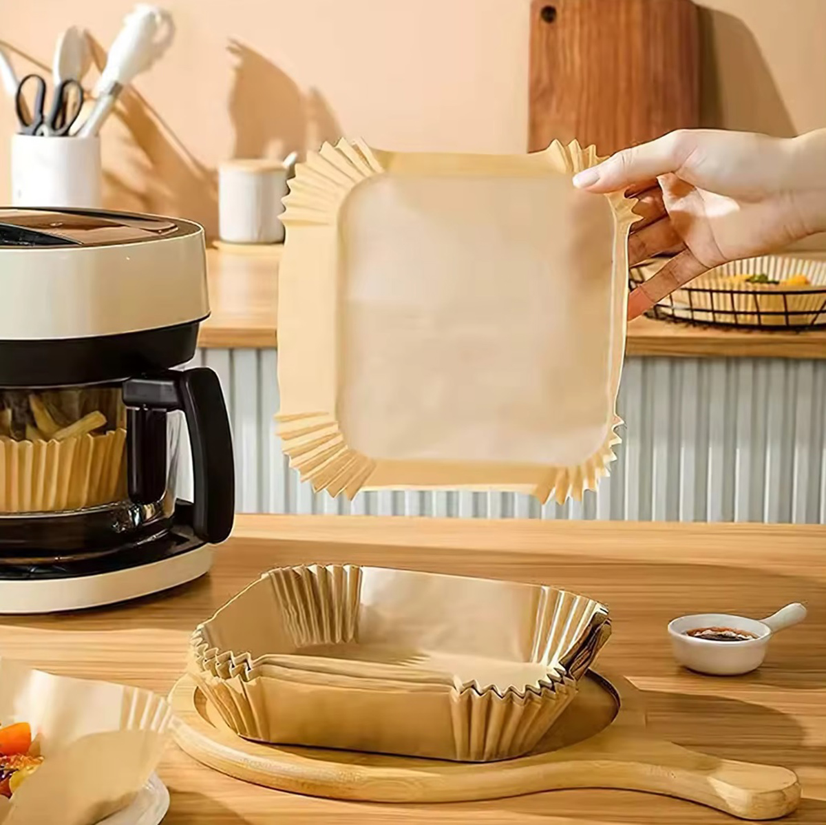 PAPIER DO FRYTKOWNICY AIR FRYER 16CM 50SZT - obrazek 4