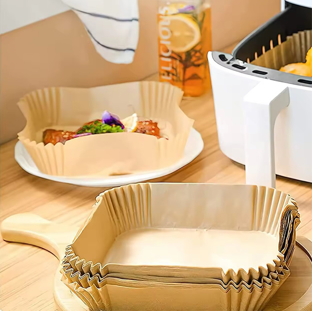 PAPIER DO FRYTKOWNICY AIR FRYER 16CM 50SZT - obrazek 5