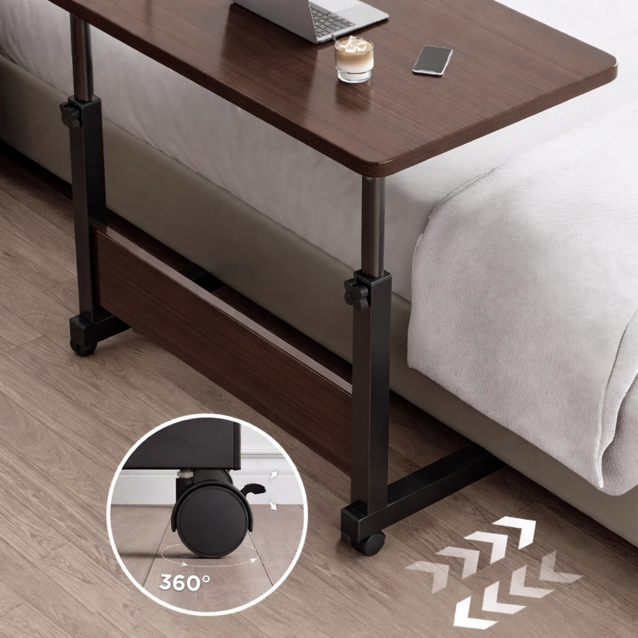 MOBILNY STOLIK POD LAPTOPA CIEMNE DREWNO - obrazek 7