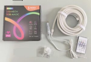 TAŚMA NEON LED 5M RGB IP65 + PILOT
