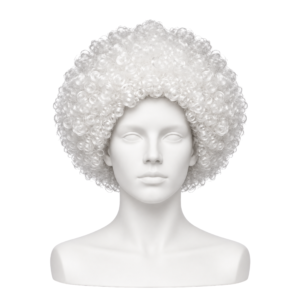 PERUKA AFRO BIAŁA